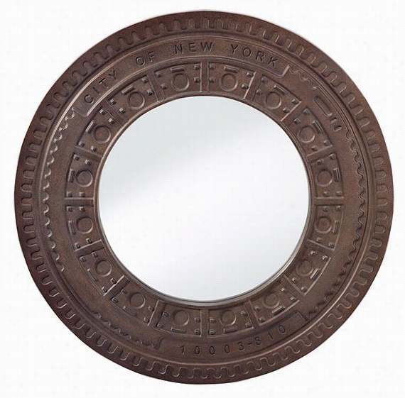 New York Wall  Mirror - 36""hx36&quuot;"wx1.25""d, Silver