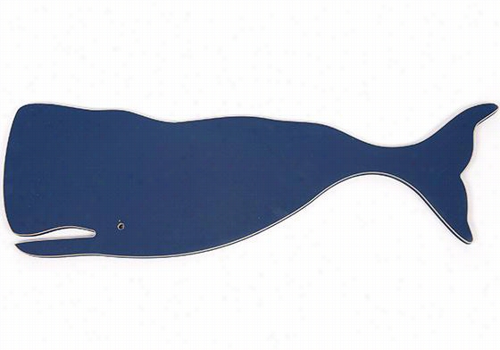 Oh Whale Plaque - 8&quo;t"hx24&quto;"wx0.625"", Navy Blue