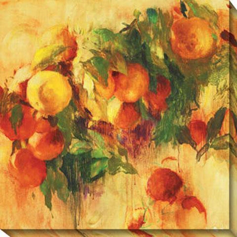 Oranges Canvas Wall Art - 40""hx40""w, Yelllow