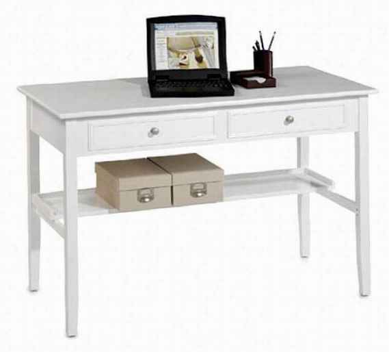 Oxford 48 Inch White Two Storage Drawer Inscription Desk