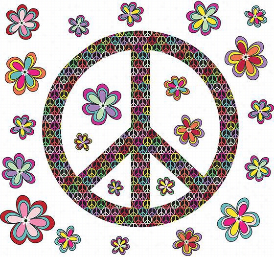 Peace Wall Arrt Kit - Peace Decal, Multi