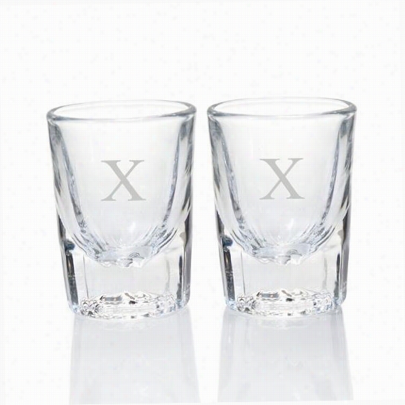Personalized Fluted Shot Glasses - Set Of 2-  2oz/set Of 2, X