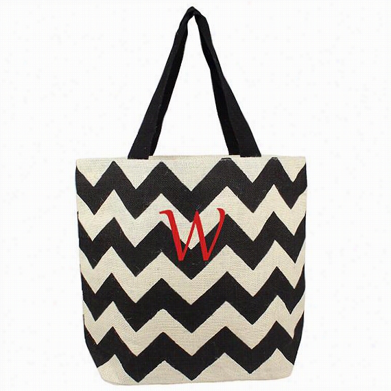 Personalized Monroe Tote - 18&quto;"hx16" ;"wx5""d, Black