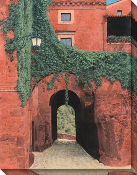 Porta Di Civita  Canvas Wall Art - 36""hx46""w, Coral