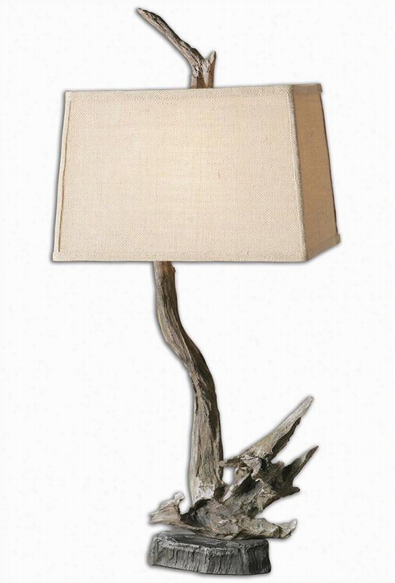 Portland T Ab1e Lamp - 38""hx17""wx11""d, Burnished Driftwood