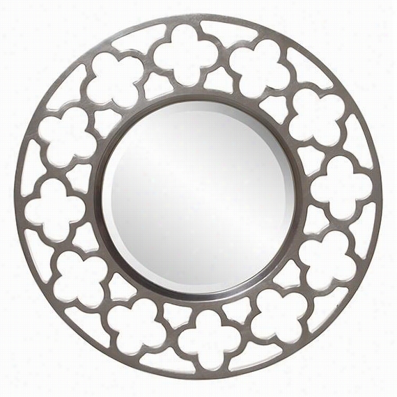 Quatrefoil Mirror - 20""diameter, Silver Nickel