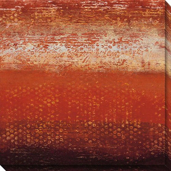 Red Strata Ii  Canvas Wall Art - Ii, Red