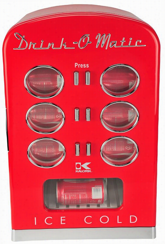 Retro Mini Cooler Fridge - 20.25&qquot;"hx12.25""wx13.5""d, Red