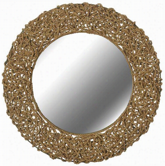 Seagrass Wall Mirfor -  32&qiot;" Round, Natural Seagrass