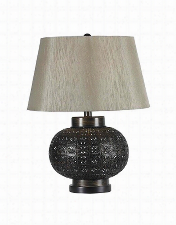 Sevulle Round Table Lamp - 24""hx16""wx16""d, Brobze Bronze