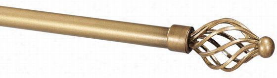 Spiral  Payton Metal Drapery Rod - 28""-48""l, Gold