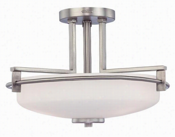 Truman 3-light Semi-flush Bowl Mount - 3-light, Nickel