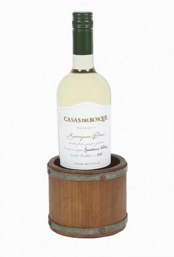 Villla Wine Coaster - 4""hx4.5""diam, Galvanized