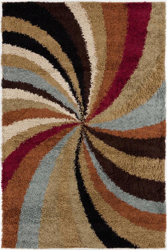 Whirligig Area Rug - 2'7""x7'3"", Chocolate