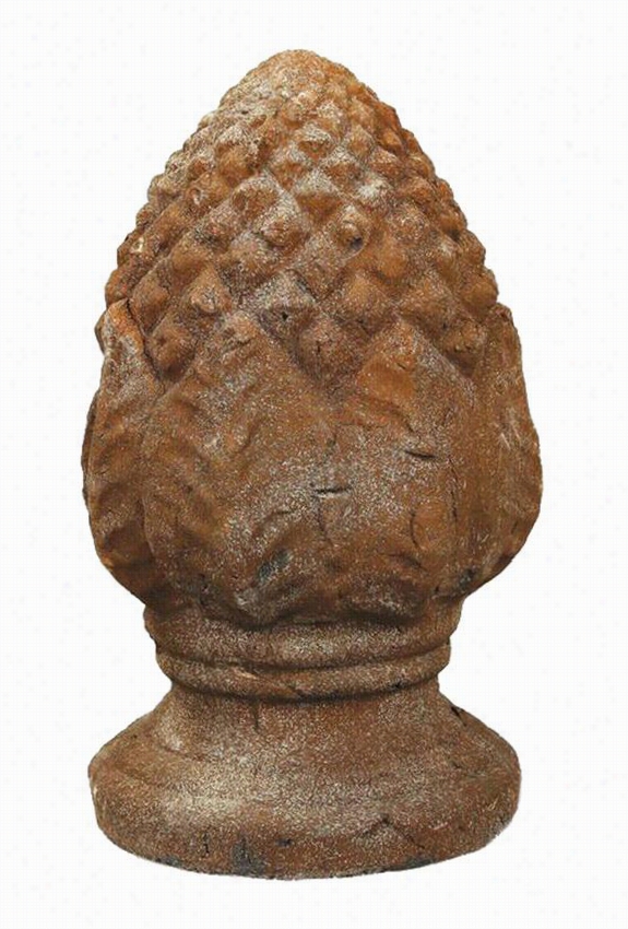 Acorn Finial Statue - 14.25&uot;"hx8""wx8""d,pumpkin