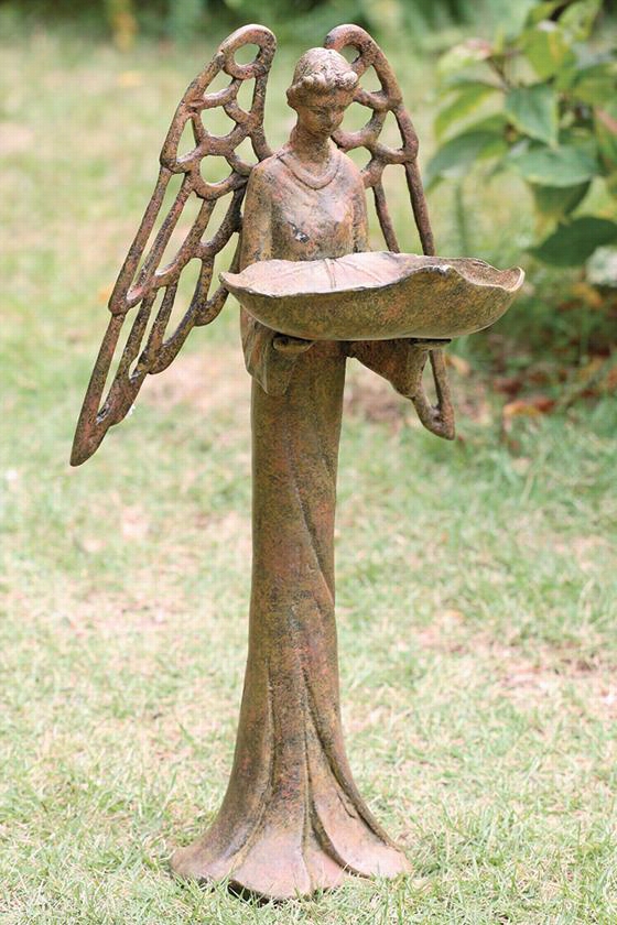 Angel Bird Feeder - 18""hx9""wx8.5""d, Brown