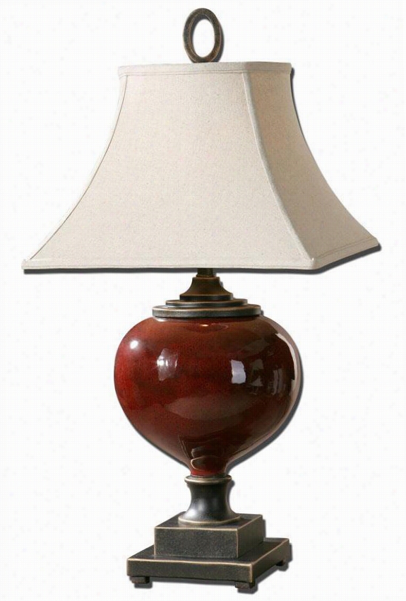 Anka Table Lamp - 33h X 17""dia, Burgundy