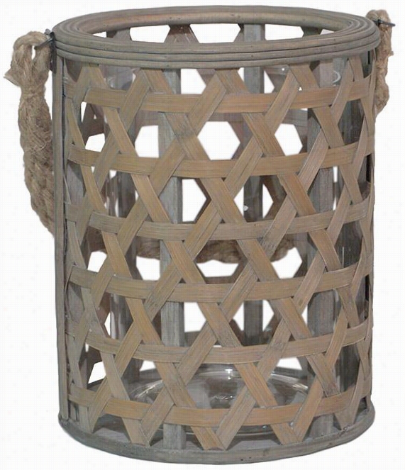 Bamboo Lantern - 18""hx7.75""wx7.75"&quit;d, Brown