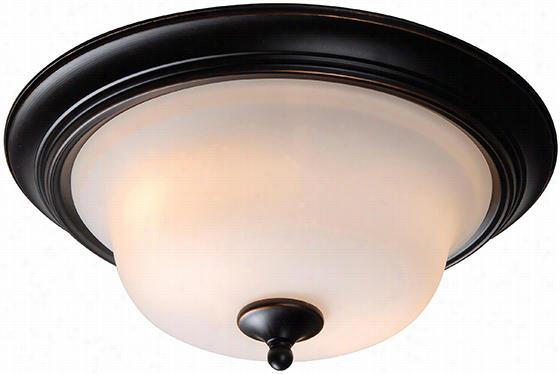 Basket 2-light Flush Mount - 8"&quo T;hx15&auot;"wx15""d, Oil Rubbed Bron