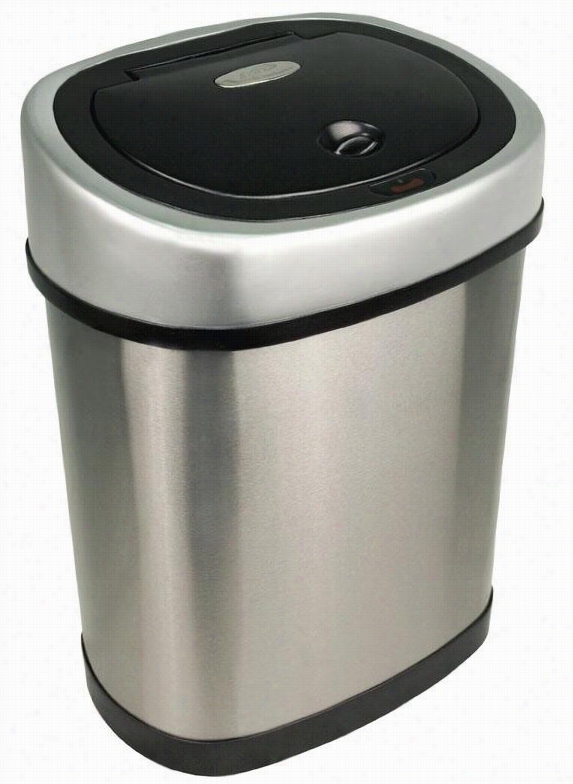 Bathroom Motion Detector Trash Can - 3.2 Gallon, Brushed Stainless