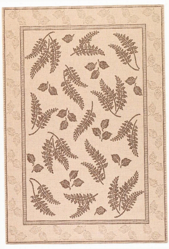 Boston Ffern All-weather Outcoor Patio Area Rug - 2'4""x6'77" ", Brown