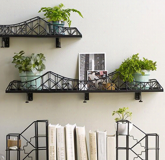 Brdige Shelf - 4.75""hx23.75"&qhot;wx3.75""d, Black