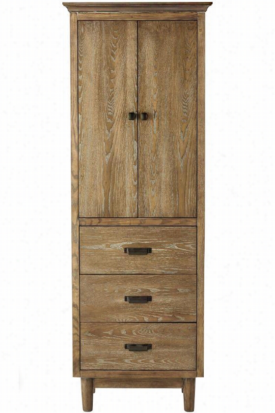 Brisbane 24""w Linen Sttorage Cabinet - 67.5""hx24""wx15""d, Weathered Grey Oak