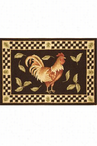 Checkerboard Rooster Area Rug - 2'x3',  Multi