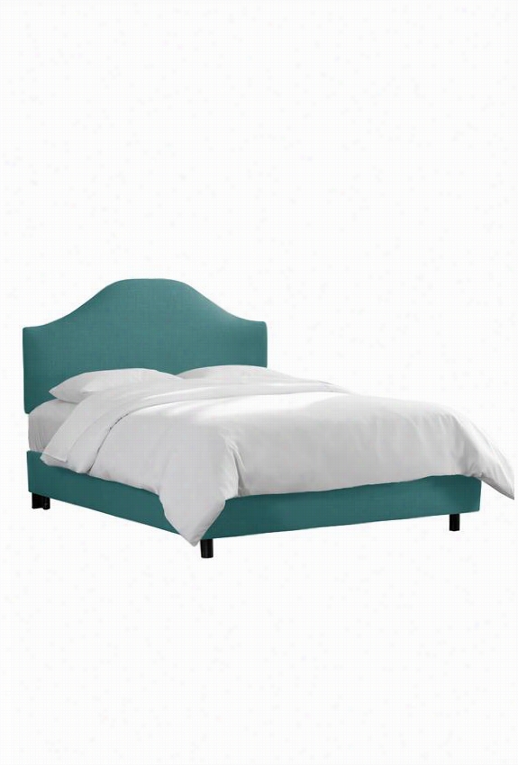 Custom Draper Upholatered Bed - Full, Laguna Linen