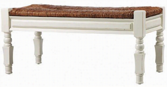 Devonshire Bench With Rushseat - 40""wx20""dx18""h, Ivory