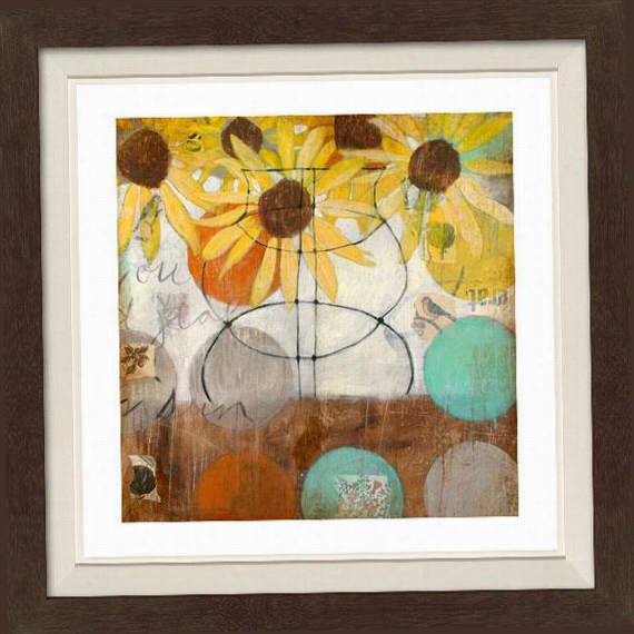 Flowers And Circles Setting Ii Framed Wall Art - Ii, Fltd Esprresso