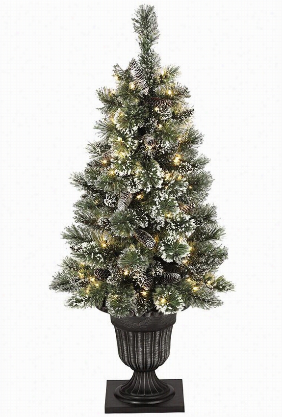 Glittery Bristle Pine Entrance Tree - 4'hx22""diameter, Glittery Bristle