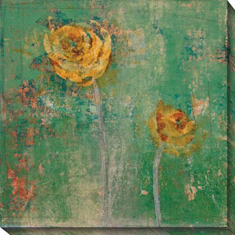 Geen Floral I Canvas Wall Art - I, Green
