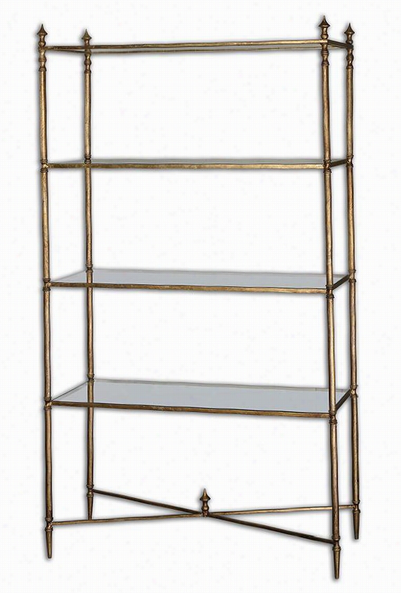 Liam Bookshelf - 62""hx34""wx14&quo;"d, Gold