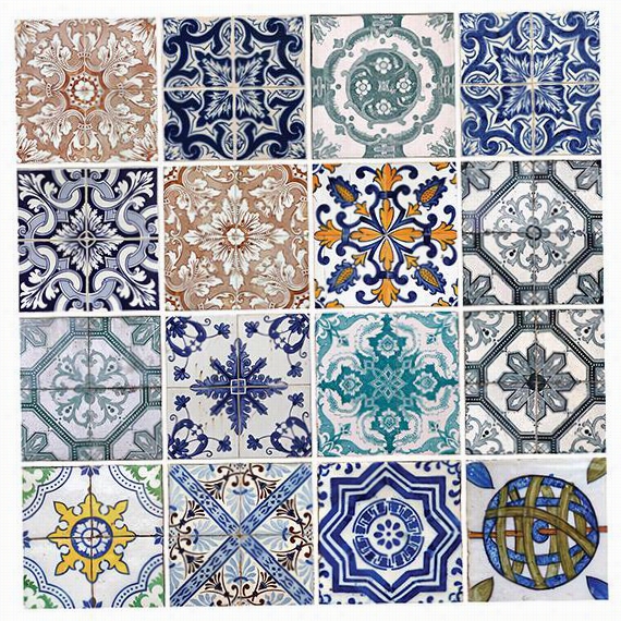 Lisbon Tiles Coasters - Set Of 4 - Set Of 4, B1ue