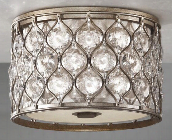 Lla Roux Flush Mount - Two Light, Burnished Silver