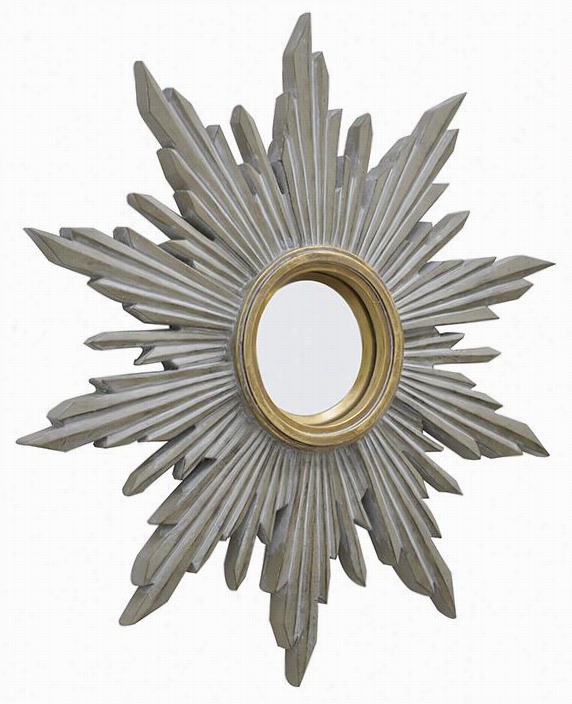 Lorena Wall Mirror - 17""diameterx1.2, Grey/gold