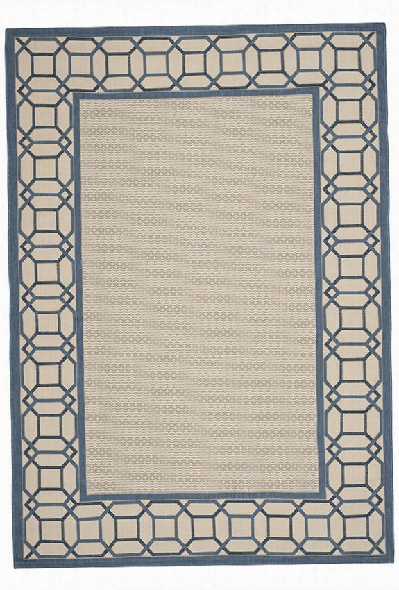 Martha Stewartlifing Facef Border All-weather Area Rug - 8'x11'2"",; Azurite Blue