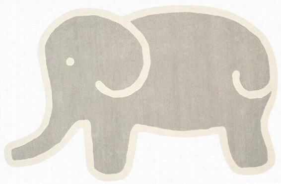 Martha Stewart Living Kids Elephant Area  Rug - 4'6&qjot;& Q Uot ;x7'3"&qu0t;, Bedford Grey