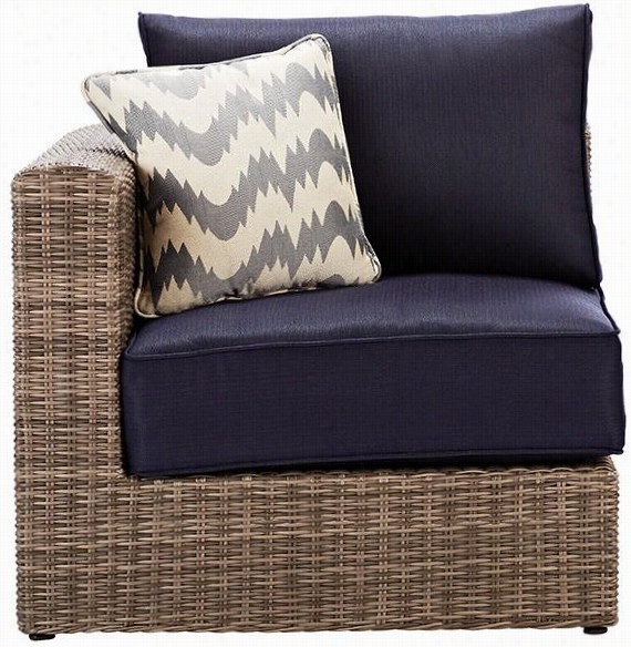Naples All-weather Outdoor Patio Sectional Pieces - Left Arm Rifht Arm Sectional Chair, Grey/navy