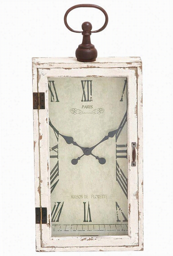 Oisin Wall Clock - 28"&;quot;hx12"&q Uot;wx4""d, Distressed White