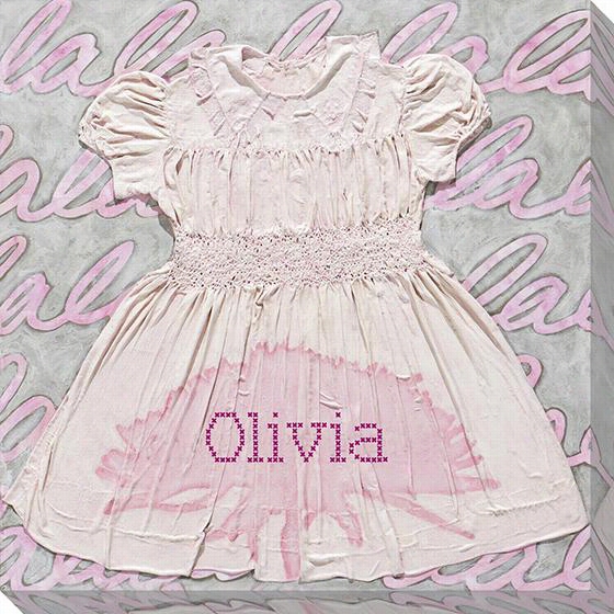 Personalized Dress Wall Art - 10&quo;t"hx10q&uot;"wx1.5""d, Pink