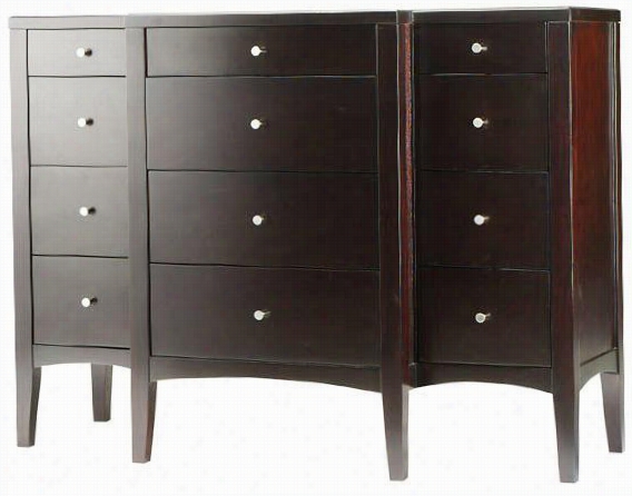 Port 12-drawer High Dresser - 42hx56wx20d, Browj