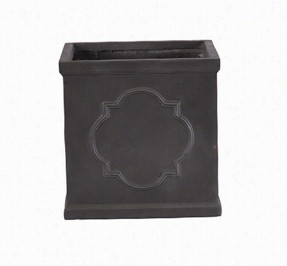 Qu Atrefoil Square Planter - 19""hx22&quoot;"square, Graphite