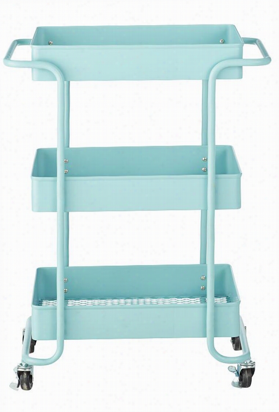 Quinn Part Cart - 30'hx23""wx15"&qult;d, Matte Blue