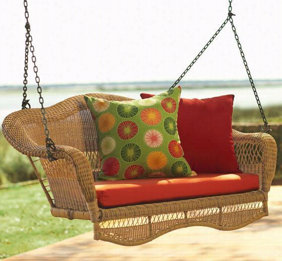 Sahara Haanging Porch Swing - 20""h X 58"&qjot;w, Ivory