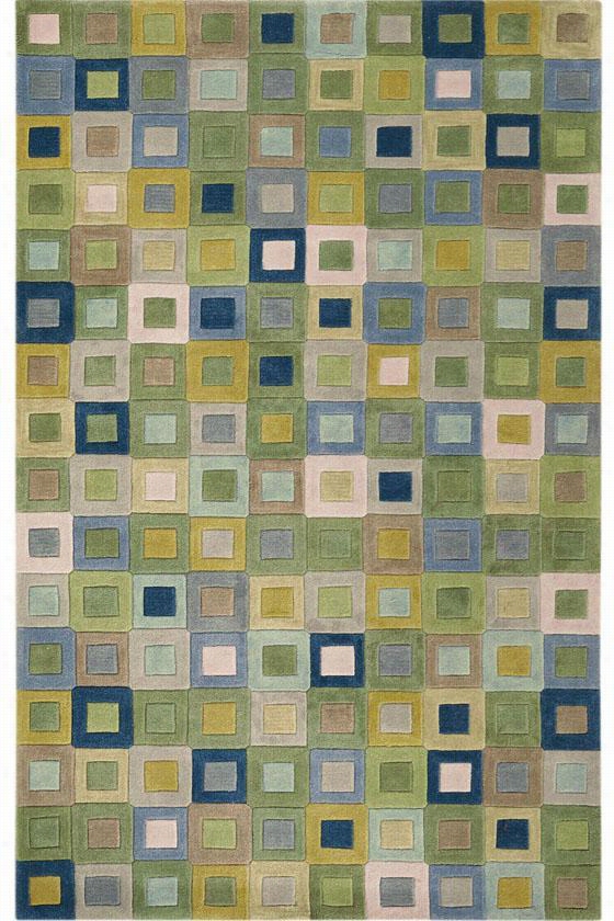 Square Area Rug - 2x'3', Turquoise