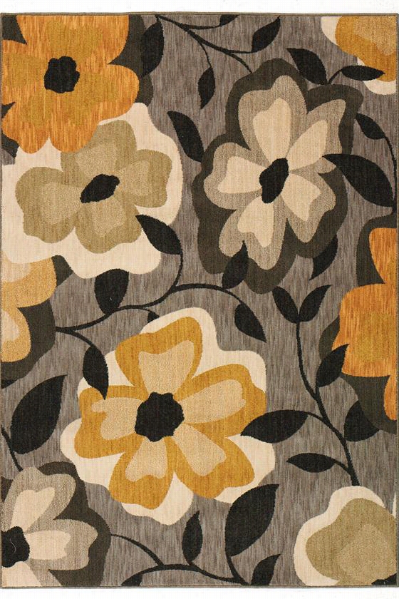 The Flourish Iiii Area Rug - 3'10""x5'5"", Gray