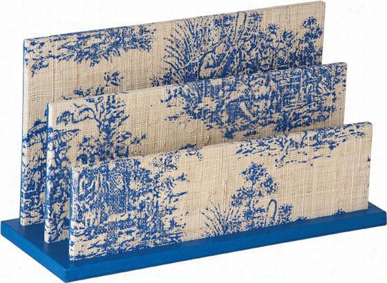 Toile Letter Holder - 10.62xh3.34w, Blue