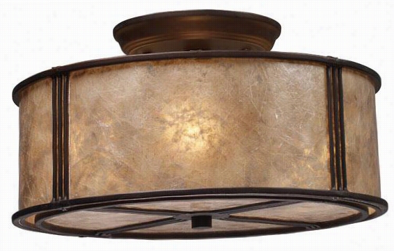 Turlington Semi-flush M Ount - 7""hx13""w, Bronze Bronze